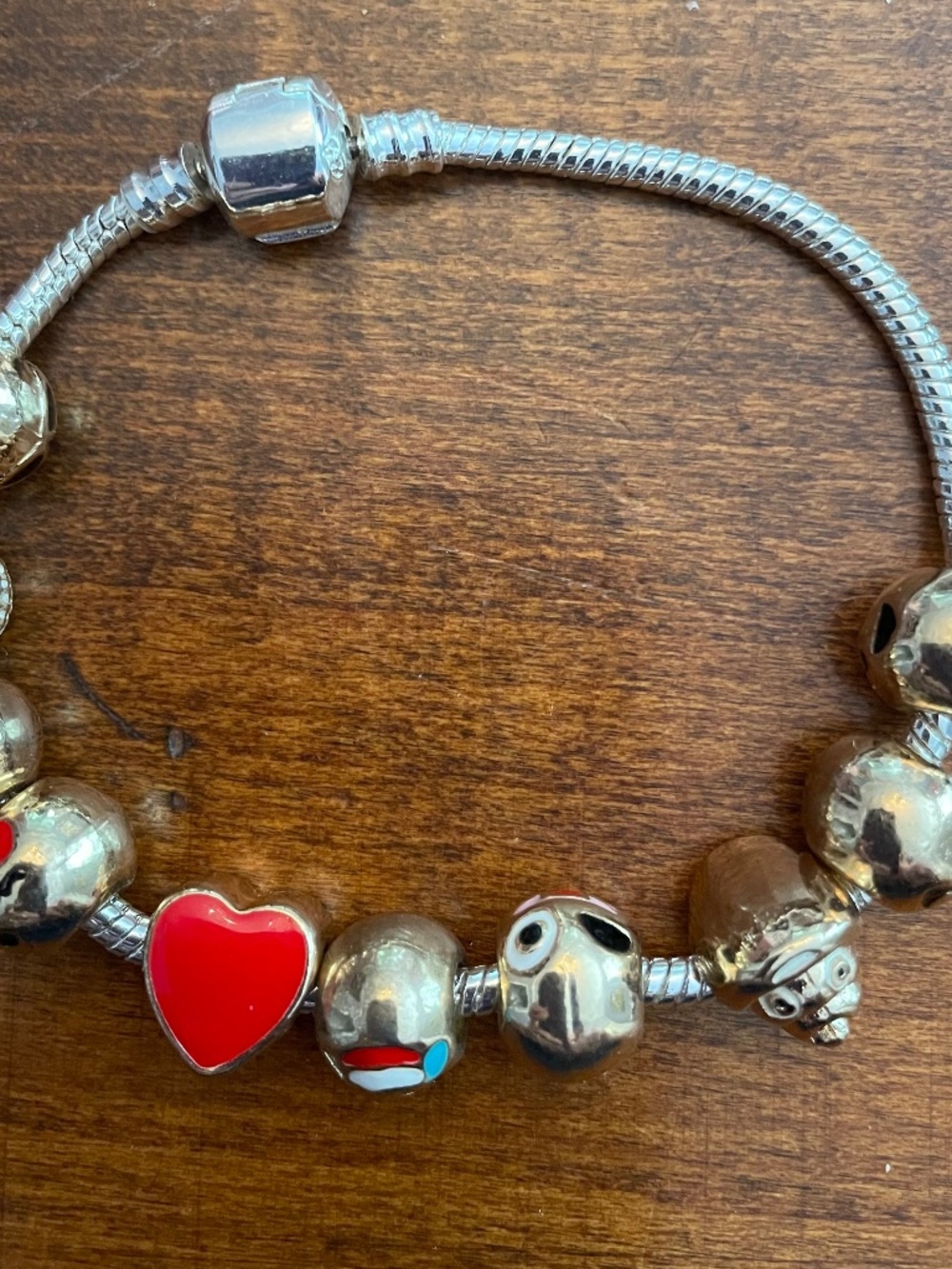 Pandora Style Emoji Charm Bracelet